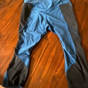 Nike Blue and Black Athletic Leggings